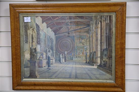 Domenico Caligo (Italian, 19th Century) Interior of the Palazzo Pitti, Florence 16 x 22.5in.